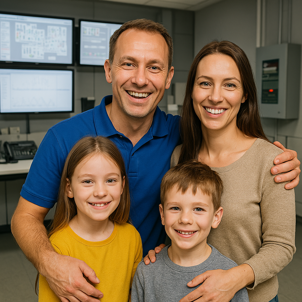 KI-generert bilde av familie